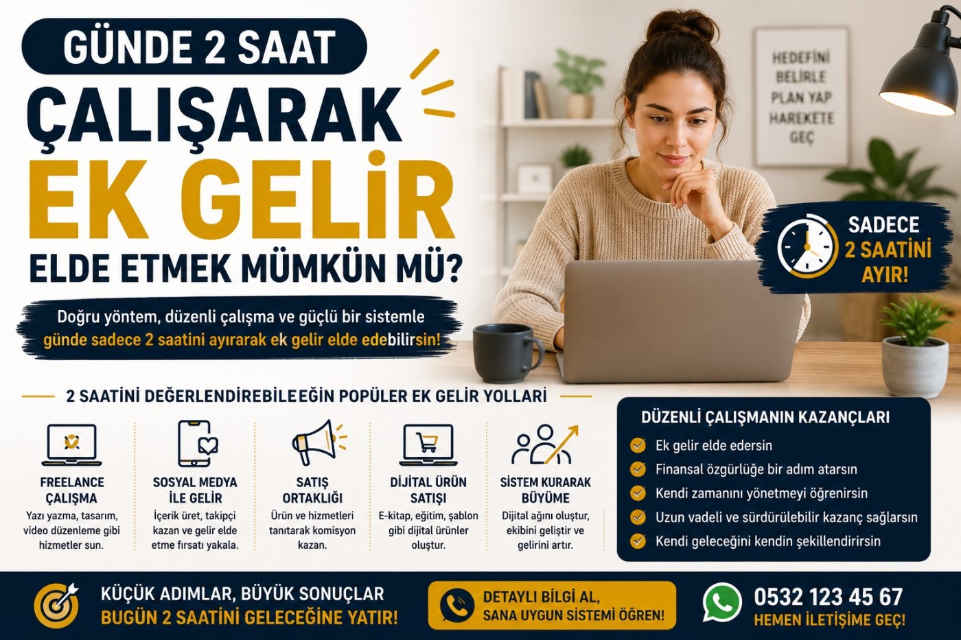 GÜNDE 2 SAAT ÇALIŞARAK EK GELİR ELDE ETMEK MÜMKÜN MÜ?